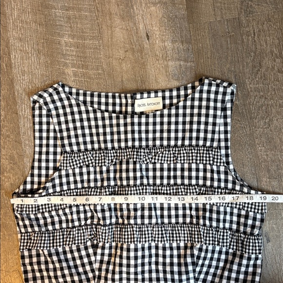 Rachel Antonoff Black White Gingham Ruffle Crop Top size L - Picture 13 of 14